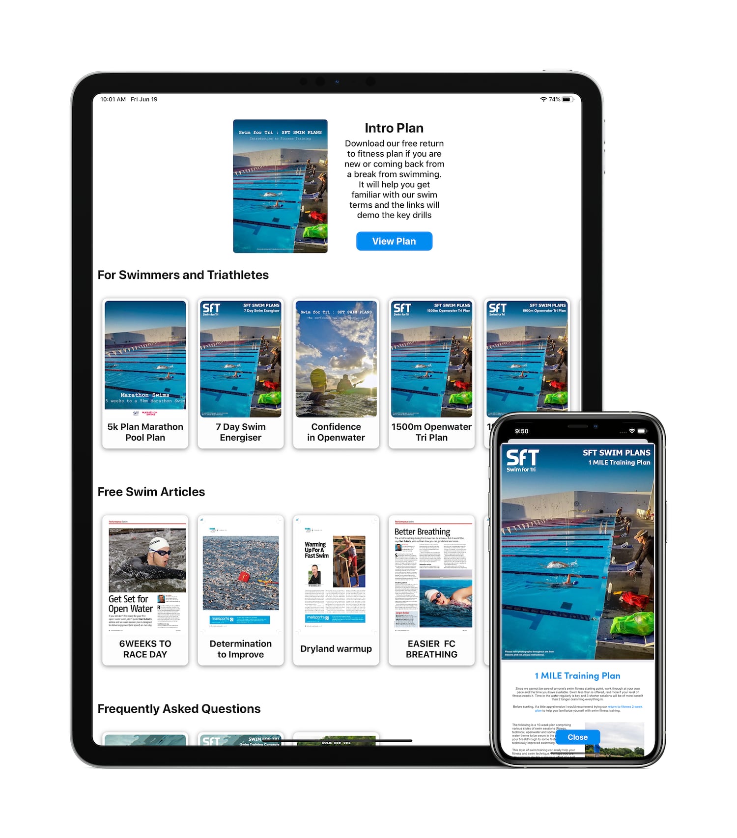 Swim for Tri Training Plans App on iPhone and iPad